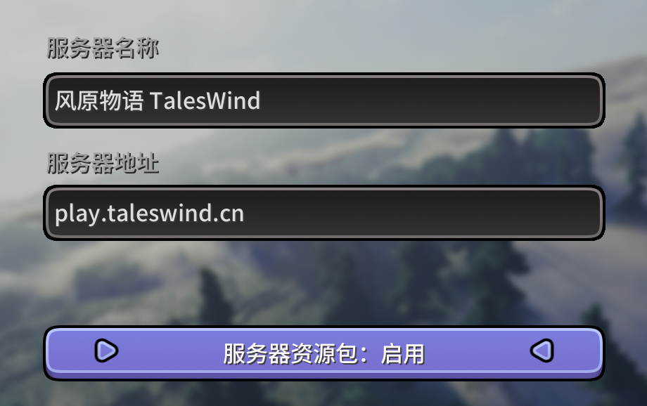 启用服务器资源包